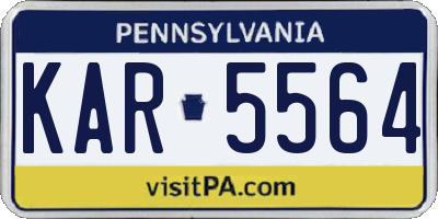PA license plate KAR5564