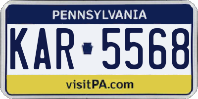 PA license plate KAR5568