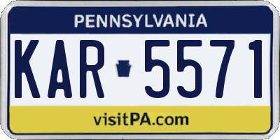 PA license plate KAR5571