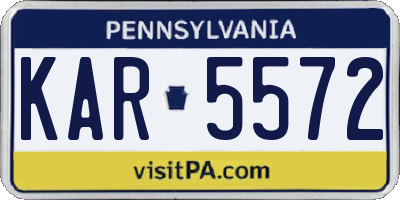 PA license plate KAR5572