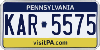 PA license plate KAR5575