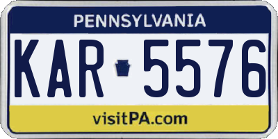 PA license plate KAR5576