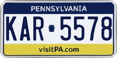 PA license plate KAR5578