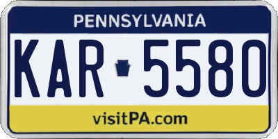 PA license plate KAR5580