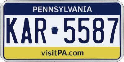PA license plate KAR5587