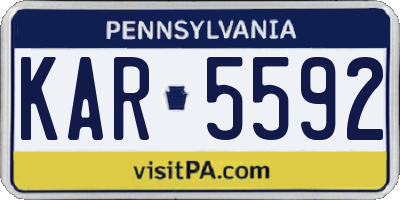 PA license plate KAR5592