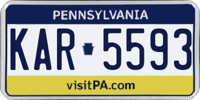 PA license plate KAR5593