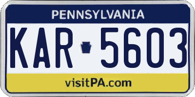 PA license plate KAR5603