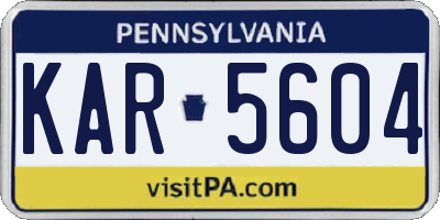 PA license plate KAR5604