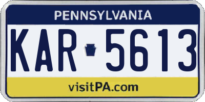PA license plate KAR5613