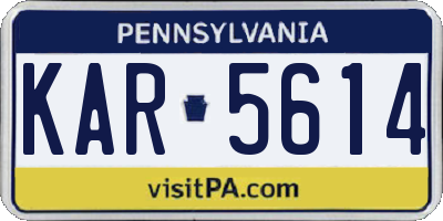 PA license plate KAR5614