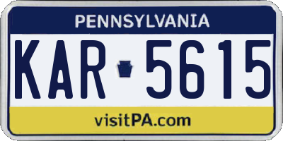 PA license plate KAR5615