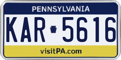PA license plate KAR5616