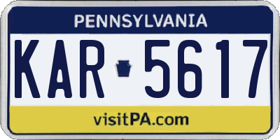 PA license plate KAR5617