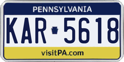 PA license plate KAR5618