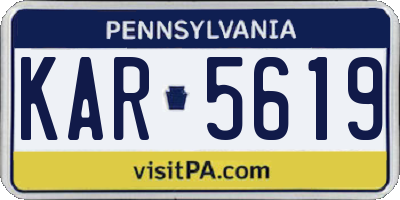 PA license plate KAR5619
