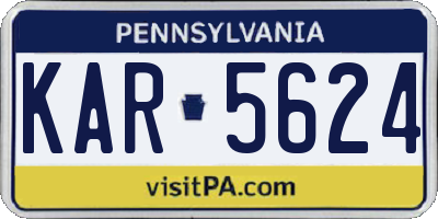 PA license plate KAR5624