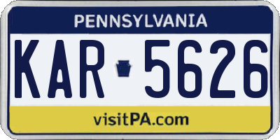 PA license plate KAR5626