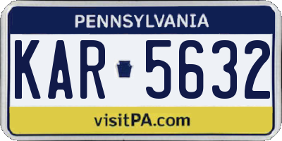 PA license plate KAR5632