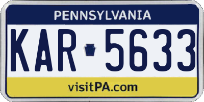 PA license plate KAR5633