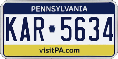 PA license plate KAR5634