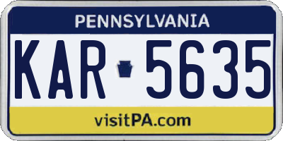 PA license plate KAR5635