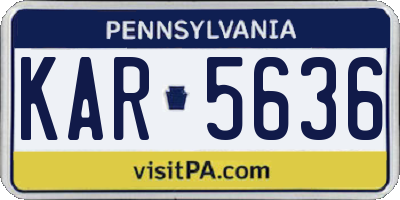 PA license plate KAR5636