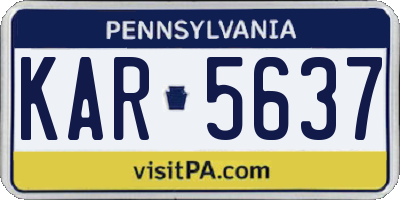 PA license plate KAR5637