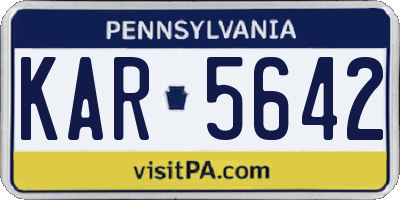PA license plate KAR5642