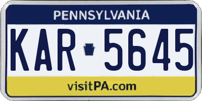 PA license plate KAR5645