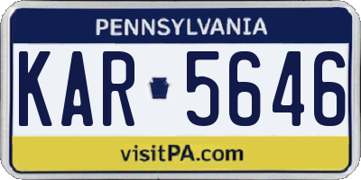 PA license plate KAR5646