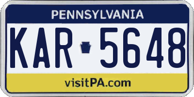 PA license plate KAR5648