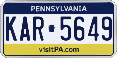 PA license plate KAR5649