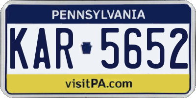 PA license plate KAR5652