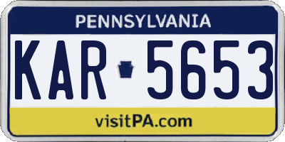 PA license plate KAR5653