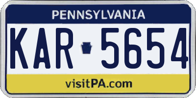 PA license plate KAR5654