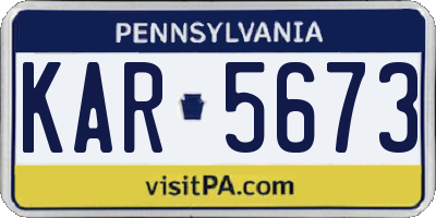 PA license plate KAR5673