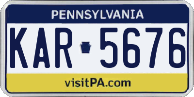 PA license plate KAR5676
