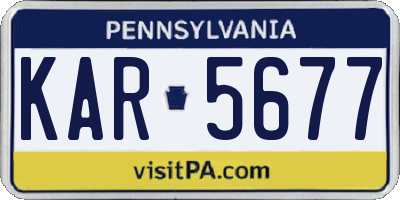 PA license plate KAR5677