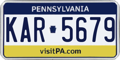 PA license plate KAR5679