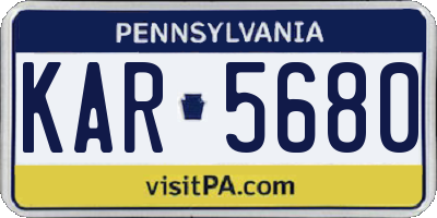 PA license plate KAR5680