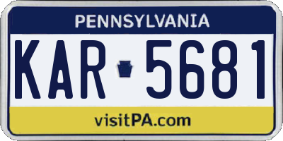 PA license plate KAR5681