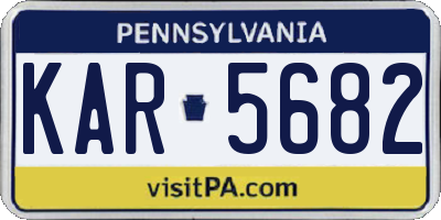 PA license plate KAR5682