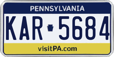 PA license plate KAR5684