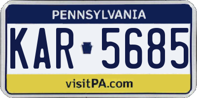 PA license plate KAR5685