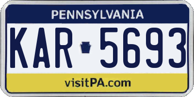 PA license plate KAR5693