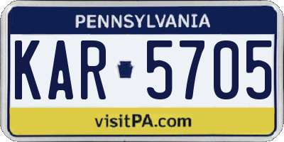 PA license plate KAR5705