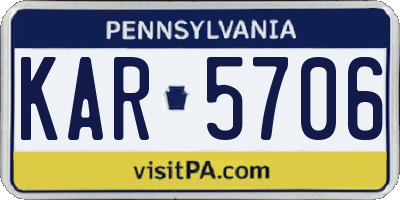 PA license plate KAR5706