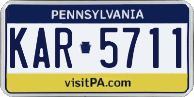PA license plate KAR5711