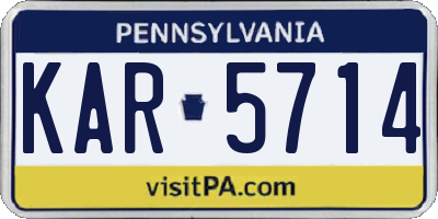 PA license plate KAR5714